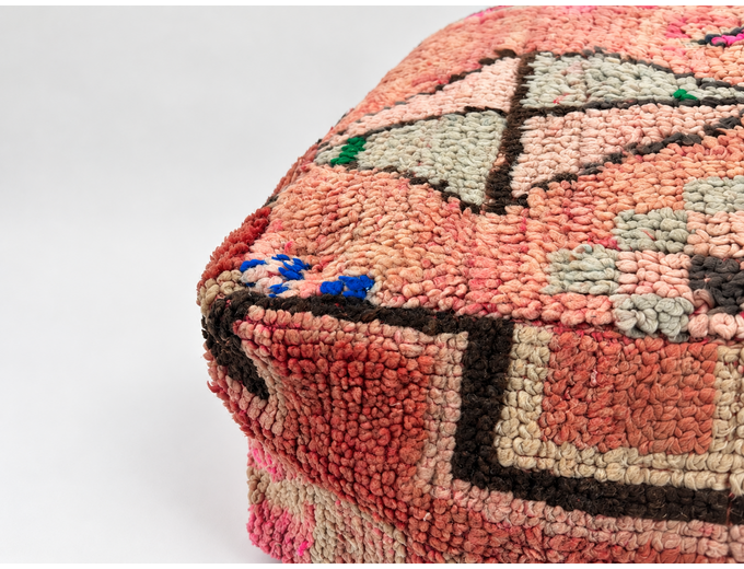 Afbeelding van Marokkaanse Berber poef Lila 60cm x 60cm, Niet Gevuld