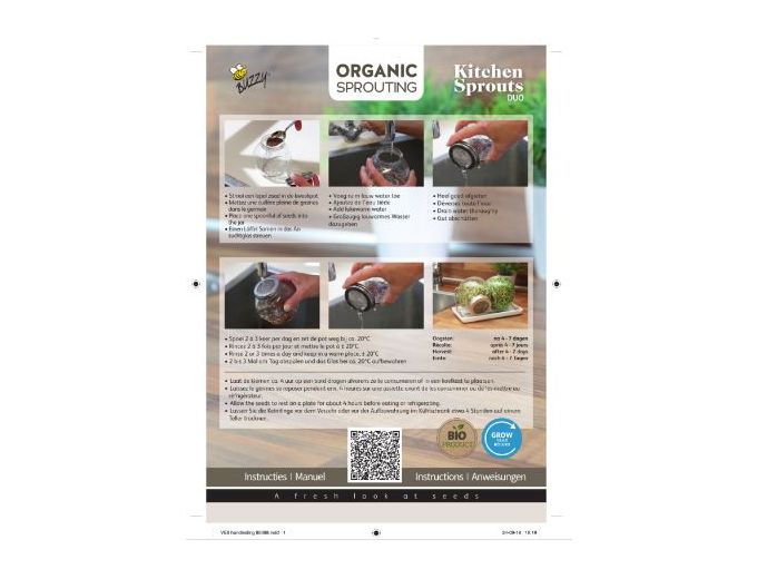 Afbeelding van Buzzy® Organic Spruitgroente Duo pot met schaal BIO
