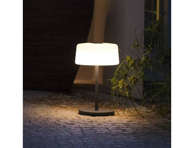 Afbeelding van Les Jardins Solar Lightning Lampadaire Solaire Bump Wit