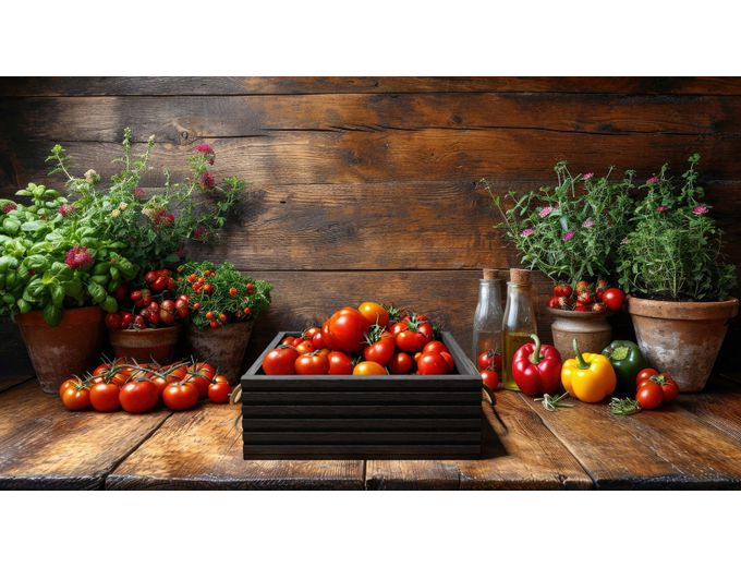 Afbeelding van Houten Groente & Fruit kist Isabel 60cm - Zwart 