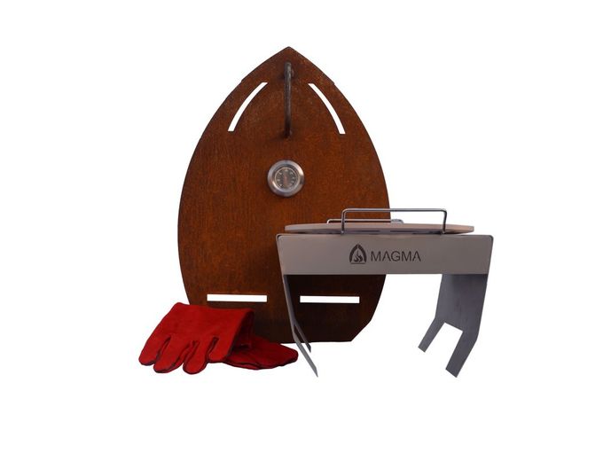 Afbeelding van Magma Tuinhaard Set Corten inclusief onderplaat en pizza accessoires