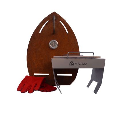 Foto van Magma Tuinhaard Set Corten inclusief onderplaat en pizza accessoires