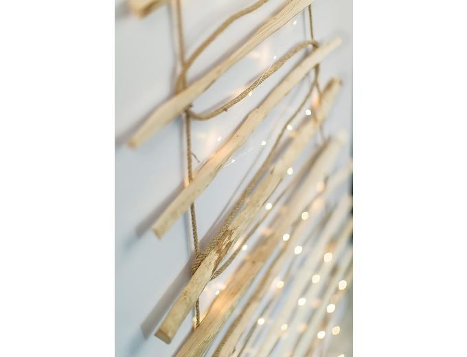 Bild von Holz-Weihnachtsbaumleiter, 205 cm lang, inklusive Beleuchtung