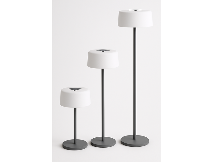 Afbeelding van Les Jardins Solar Lightning Lampadaire Solaire Bump Wit