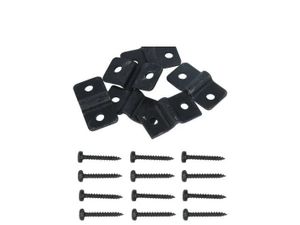 Foto van Draadpaneelklem voor 4 mm staal zwart 6 stuks inclusief schroeven