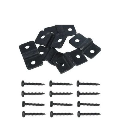 Foto van Draadpaneelklem voor 4 mm staal zwart 6 stuks inclusief schroeven