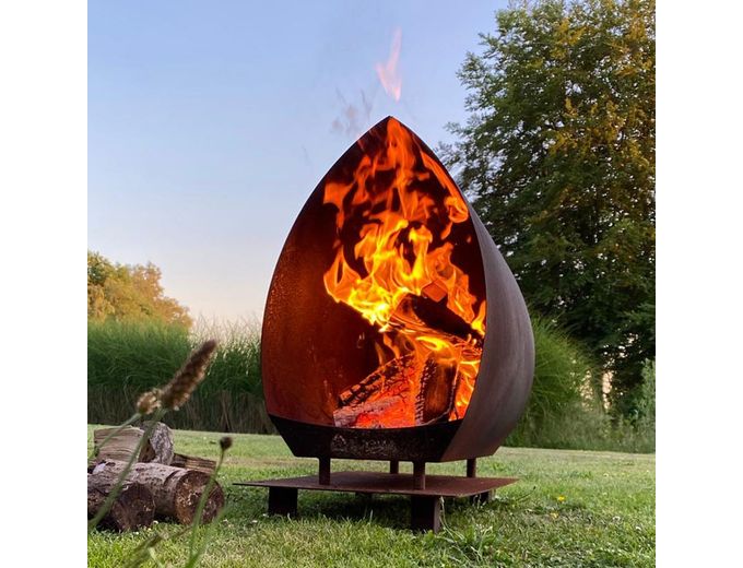 Afbeelding van Magma Tuinhaard Set Corten inclusief onderplaat en pizza accessoires