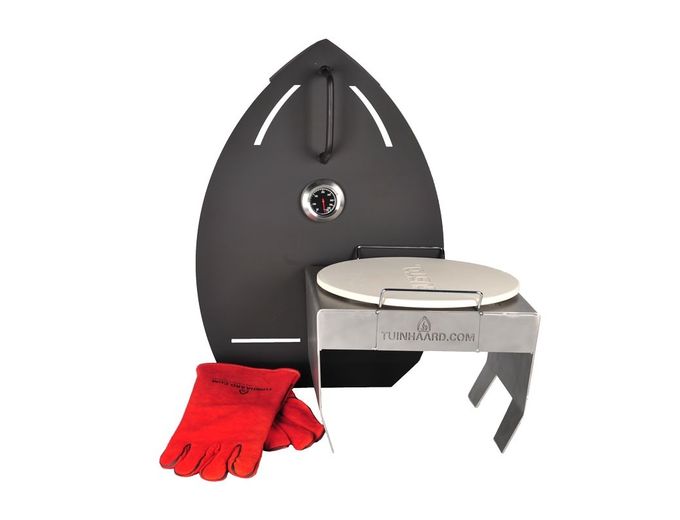 Afbeelding van Magma Tuinhaard Set Zwart inclusief onderplaat en pizza accessoires