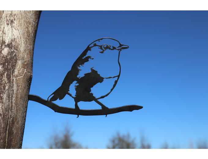 Bild von Vogel aus Cortenstahl - Rotkehlchen