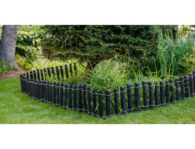 Afbeelding van Tuinmaak Drentse Rolborder Zwart - 35 cm latafstand 3-5 cm