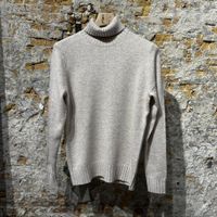 Kris K Sean Connerey Roll Neck Cashmere Sweater Oatmeal