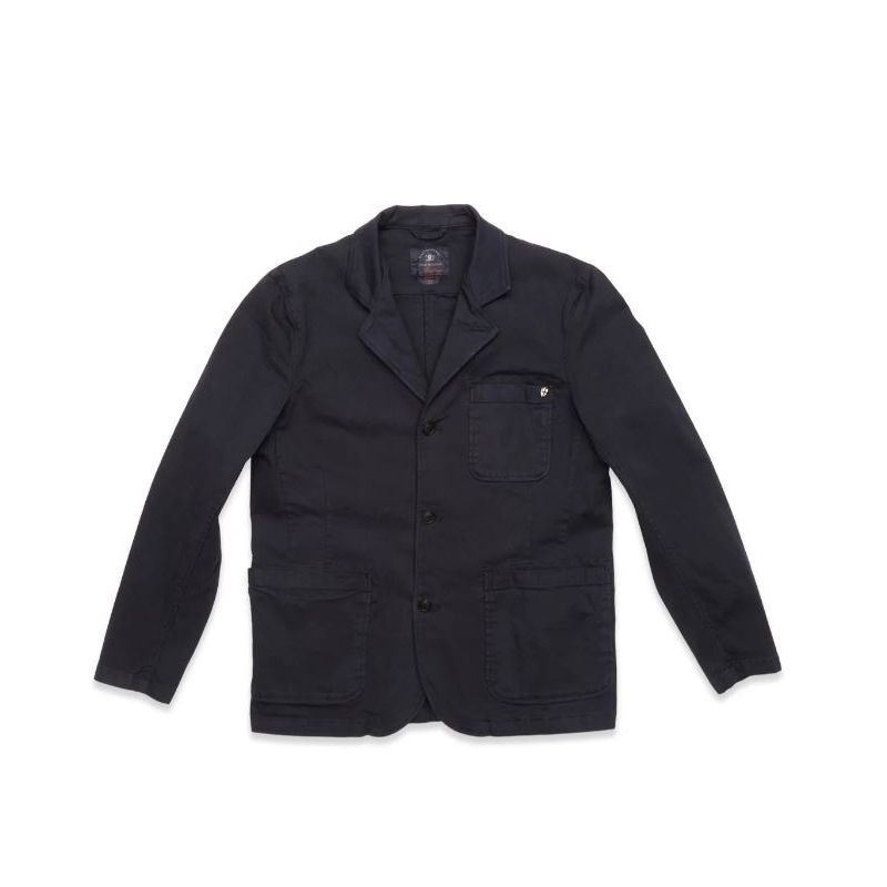 Blue De Gene Gabbiano Dobby Blazer Dark Navy
