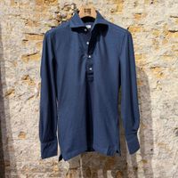 100 Hands Long sleeve Blue Piquet Polo