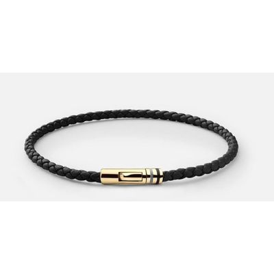 Foto van Miansai Juno Leather Bracelet Gold Vermeil Black 