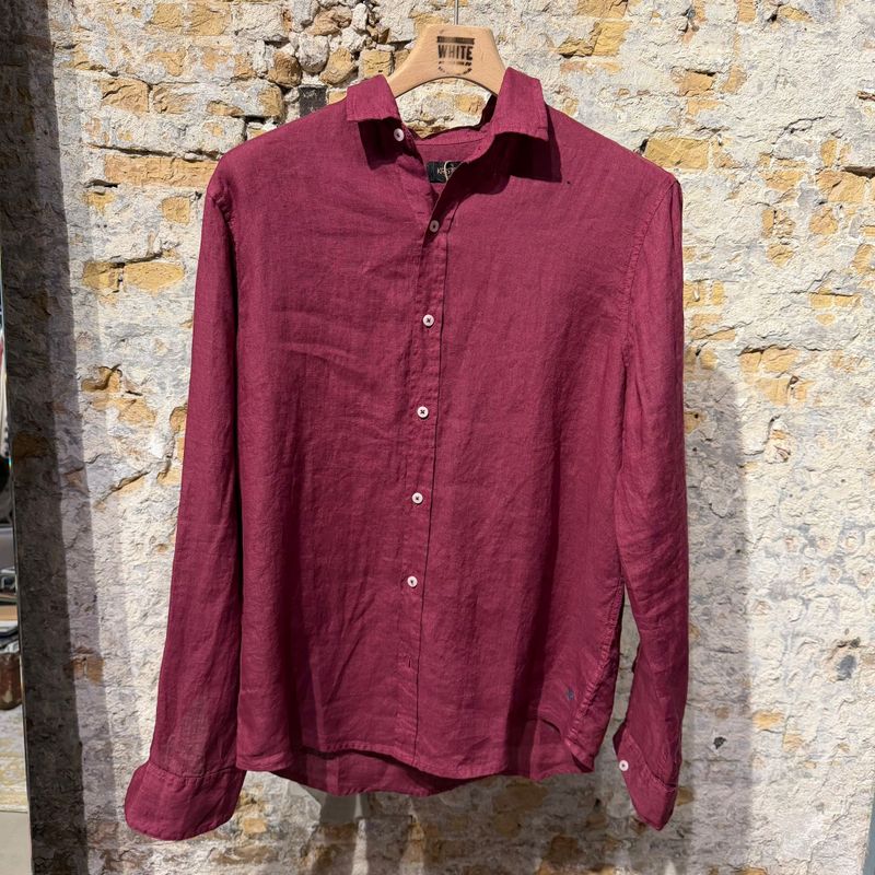 Kris K Shirt Udang merah marun Burgundy