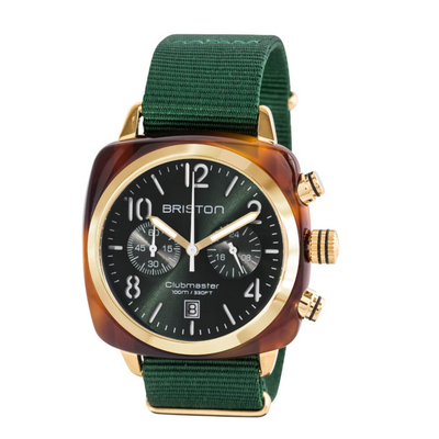 Foto van Briston Clubmaster Classic - Chrono - Gold - British Green