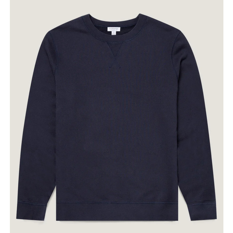 Sunspel Loopback Sweatshirt Navy Sunspel Loopback Sweatshirt Navy