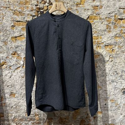 Hannes Roether Relaxed Cotton Shirt Antraciet Foto van Hannes Roether Relaxed Cotton Shirt Antraciet