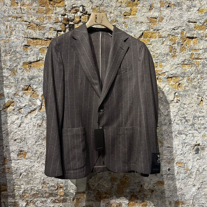 Windsor Giorno Brown Striped Cashmere Mix Blazer Windsor Giorno Brown Striped Cashmere Mix Blazer