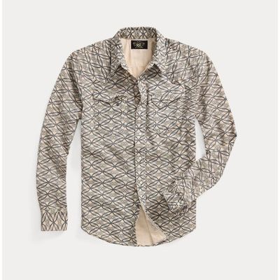 RRL Western Denim Shirt Beige/Blue Foto van RRL Western Denim Shirt Beige/Blue