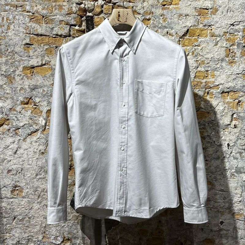 Aspesi Button-down Oxford Shirt Light Grey