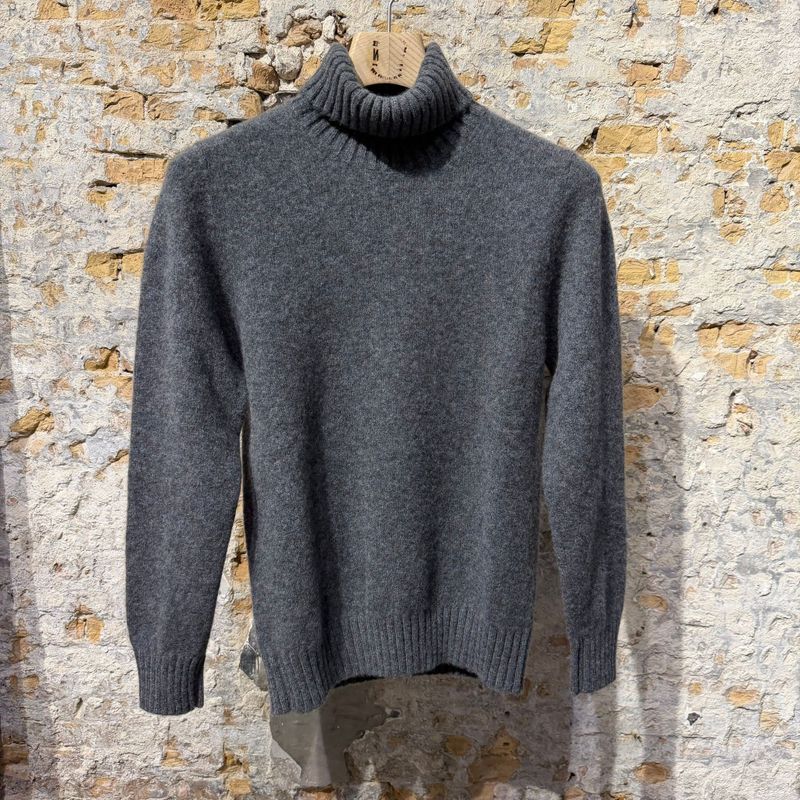Piacenza Roll Neck Cashmere & Silk Grey Piacenza Roll Neck Cashmere & Silk Grey