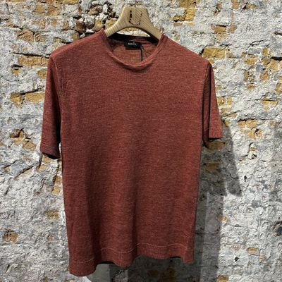 Kris K D Craig Linnen O-Neck Terra Foto van Kris K D Craig Linnen O-Neck Terra