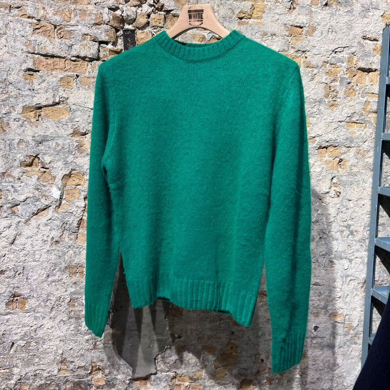 Aspesi Magila Girocollo In Lana Shetland Emerald Green