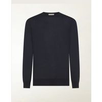 Piacenza Lightweight merino wool crewneck dark Navy