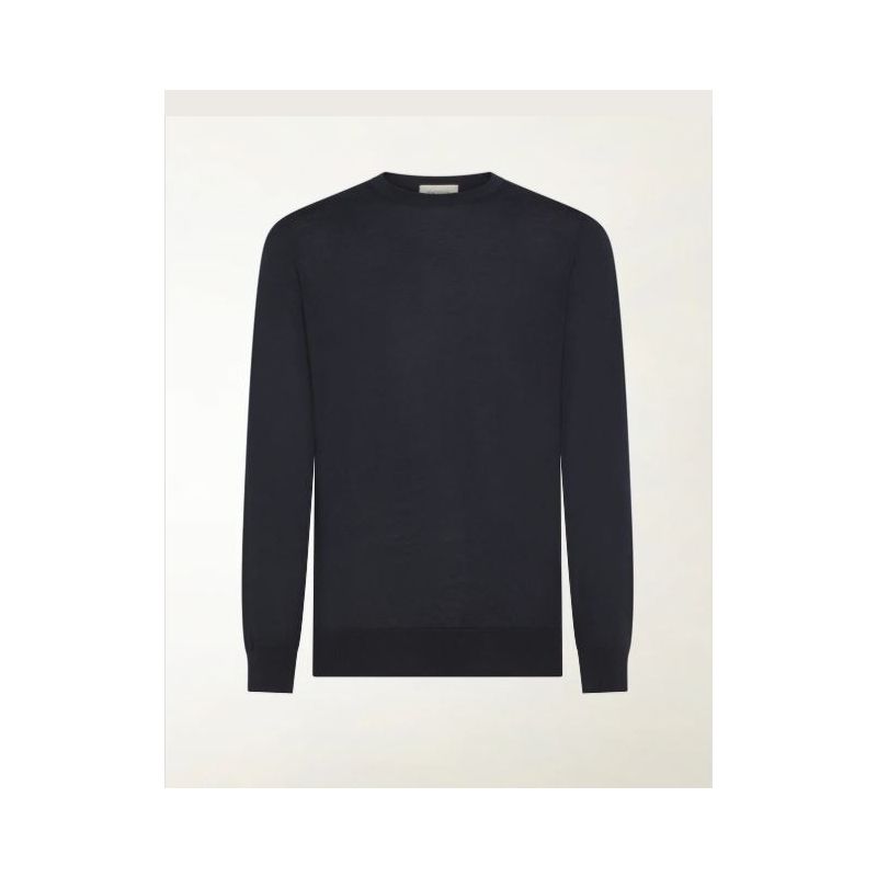 Piacenza Lightweight merino wool crewneck dark Navy