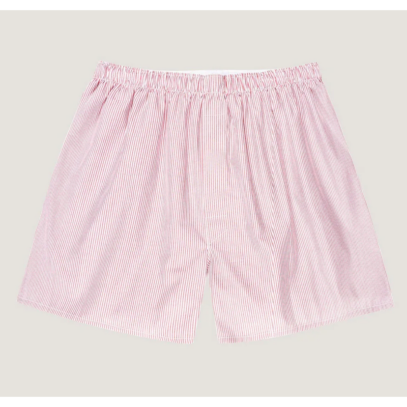 Sunspel Classic Boxer Short Red & White Stripe