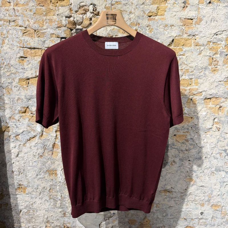 Scaglione T-shirt Cot-Silk Bordeaux Scaglione T-shirt Cot-Silk Bordeaux