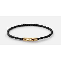 Miansai Cruz Leather Bracelet Gold Vermeil Black