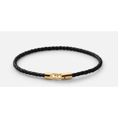 Foto van Miansai Cruz Leather Bracelet Gold Vermeil Black
