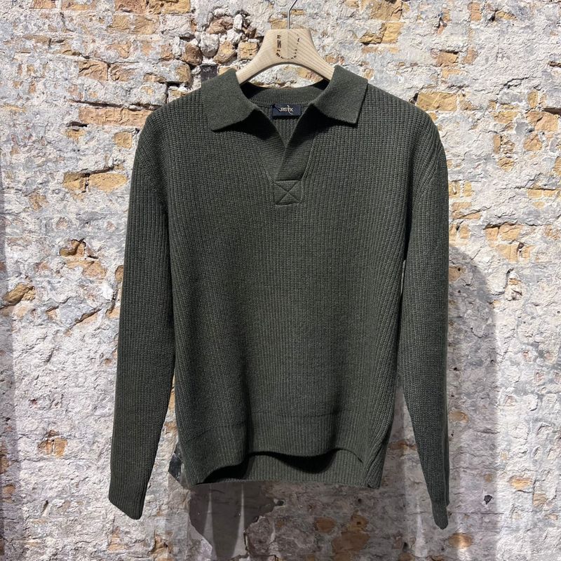 Kris K A Delon 100% Cashmere polo Army Kris K A Delon 100% Cashmere polo Army