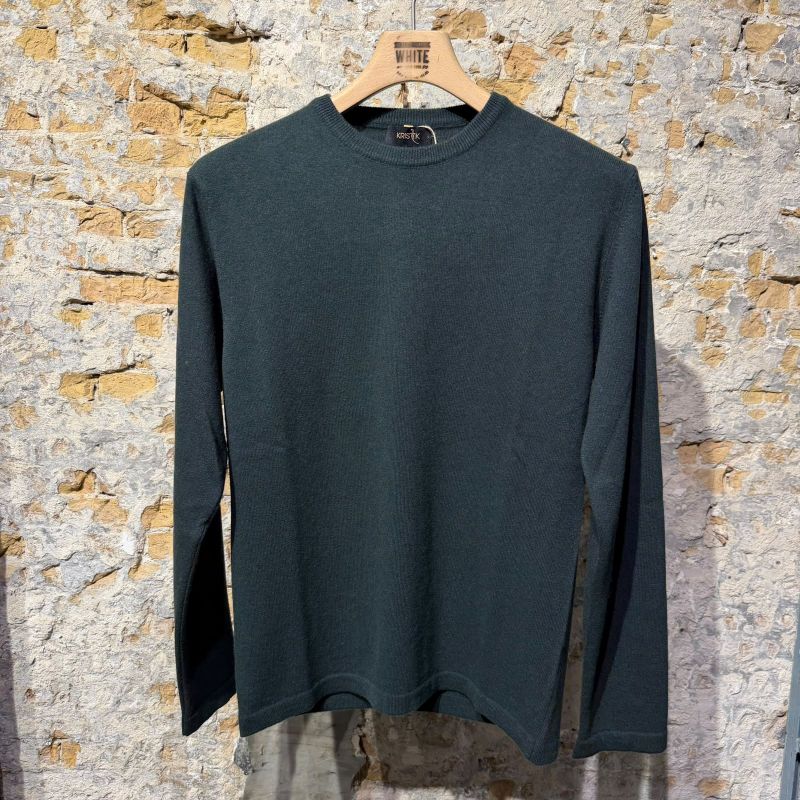 Kris K W Buffet Merino Cashmere O-Neck Wimbeldon Green Kris K W Buffet Merino Cashmere O-Neck Wimbeldon Green