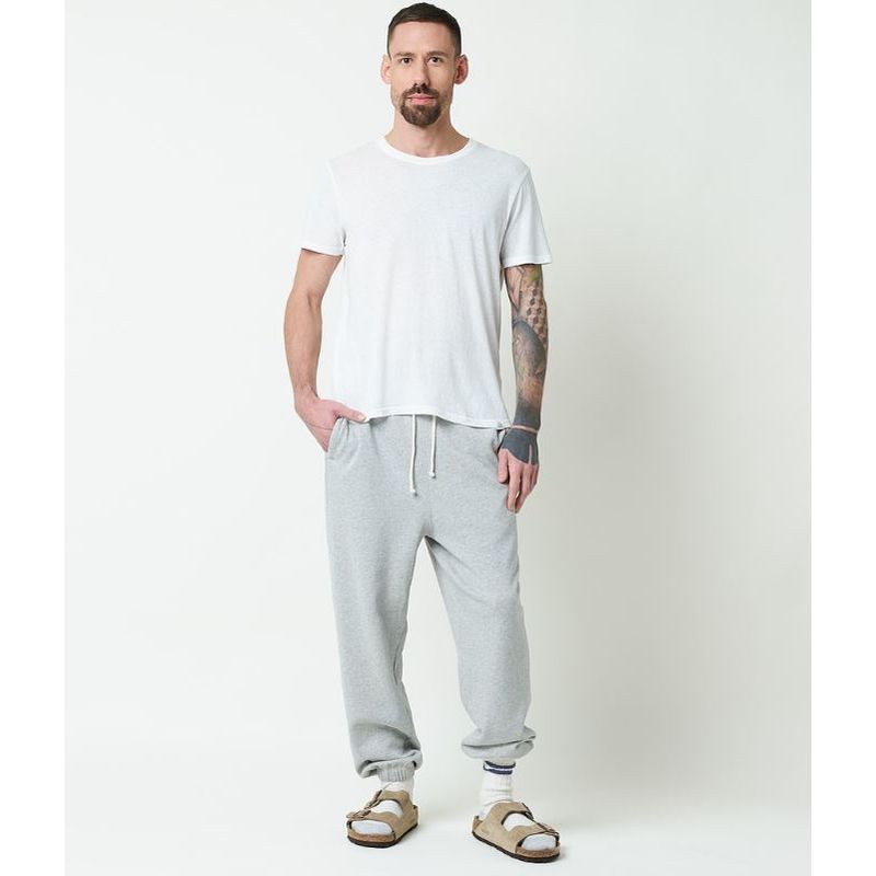 Merz b. Schwanen SP06 men s sweatpants organic cotton Grey White