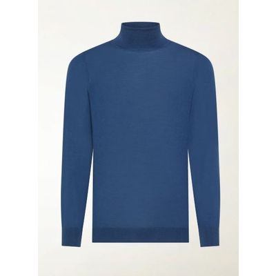 Foto van Piacenza Lightweight Merino Wool Turtleneck Coral blue