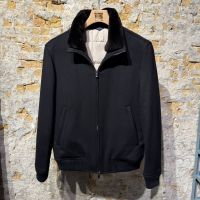 PROJECT 116 Pure Cashmere Bomber Jacket Black 