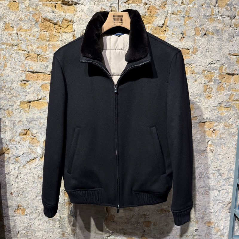 PROJECT 116 Pure Cashmere Bomber Jacket Black PROJECT 116 Pure Cashmere Bomber Jacket Black