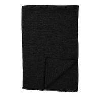 Amanda Christensen Classic woven scarf plain with fringes Dark Grey