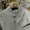 Afbeelding van Kris K Quarter Button Turtle Neck Cashmere Oatmeal
