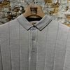 Afbeelding van Kris K D Hudson Silk Striped Polo Stone