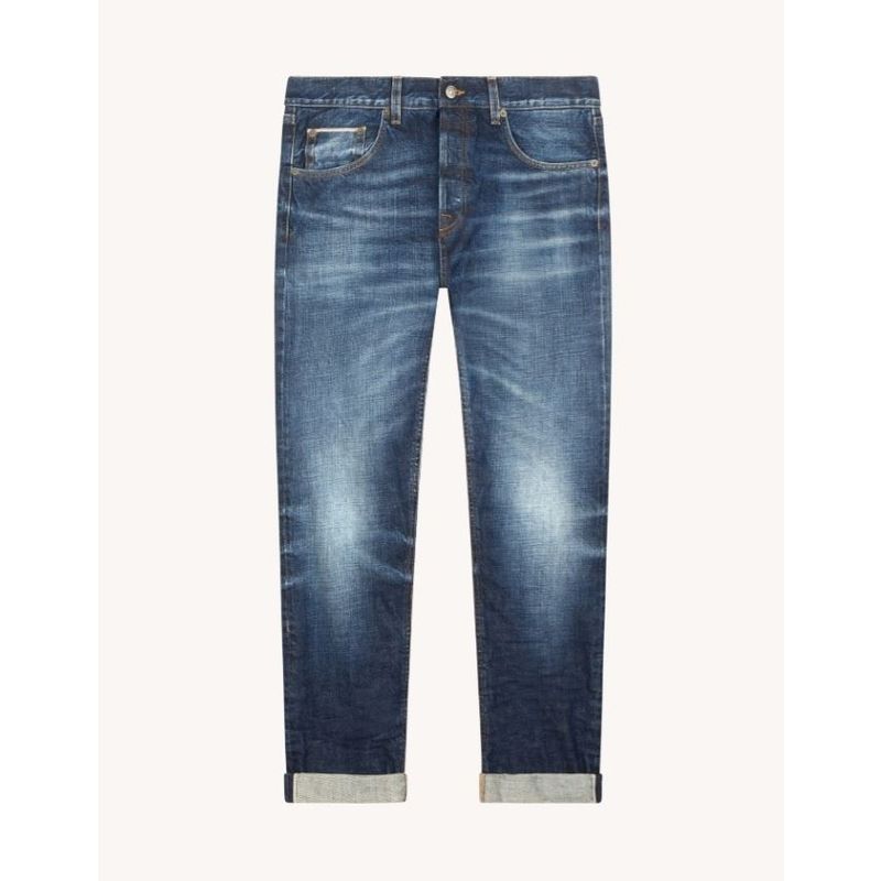 Dondup Icon regular-fit jeans in rigid selvedge denim