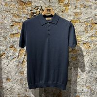Kris K M Damon Knitted Polo Lead Grey