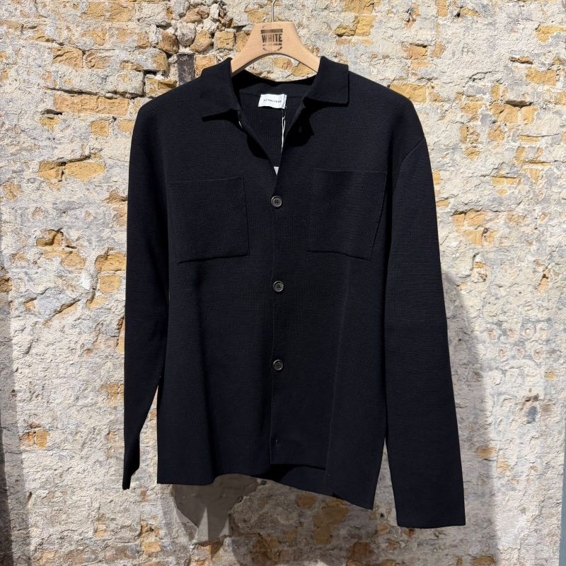 Scaglione Overshirt Milano Stitch Black Scaglione Overshirt Milano Stitch Black