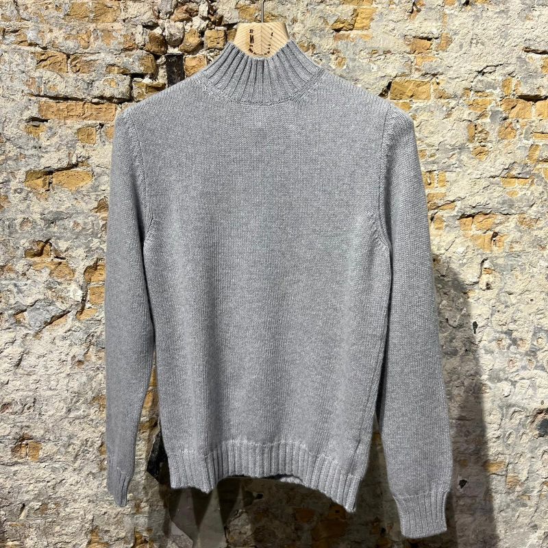 Fedeli Mock-Neck Sweat Knit Grey