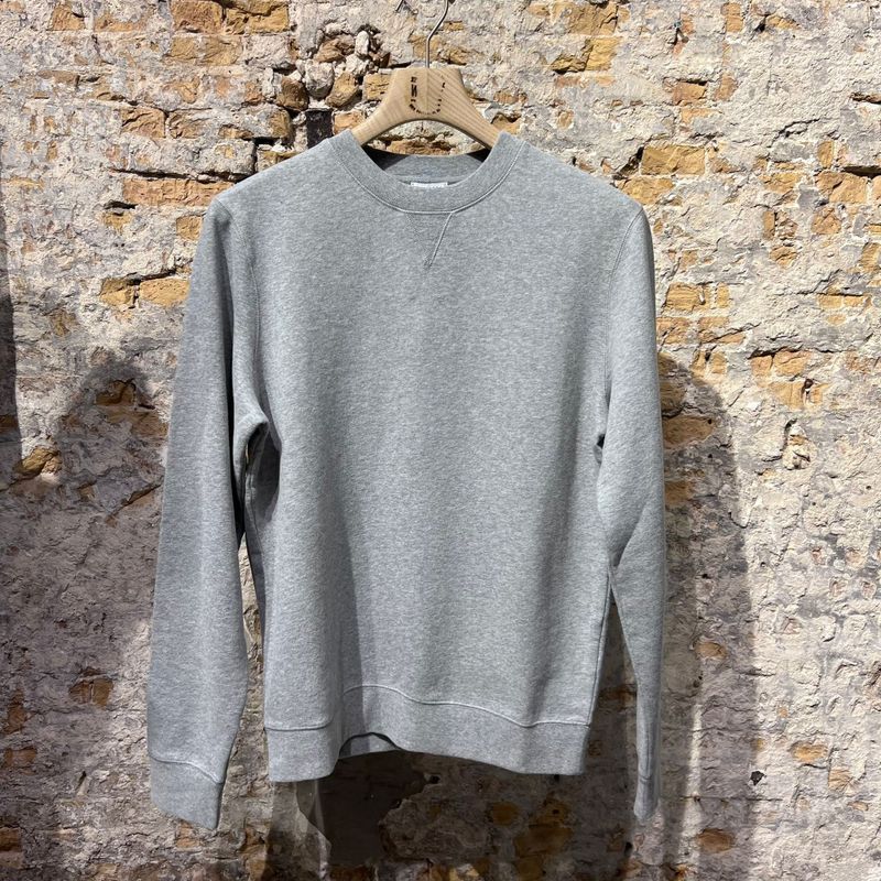 Sunspel Loopback Sweatshirt Grey Melange Sunspel Loopback Sweatshirt Grey Melange