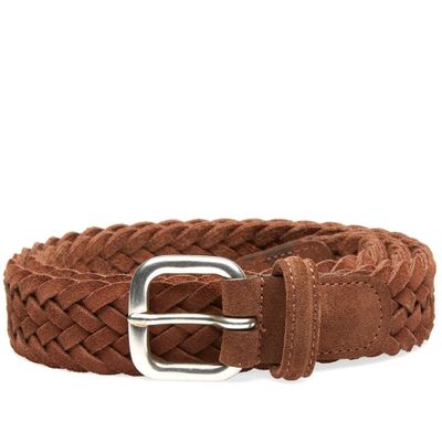 Foto van Anderson's Woven Belt Suède Brown