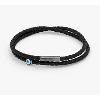 TATE OSSIAN London Mini Leather Rope Bracelet Black 
